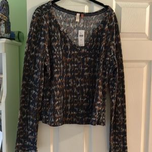 Anthropologie waffle knit long sleeve